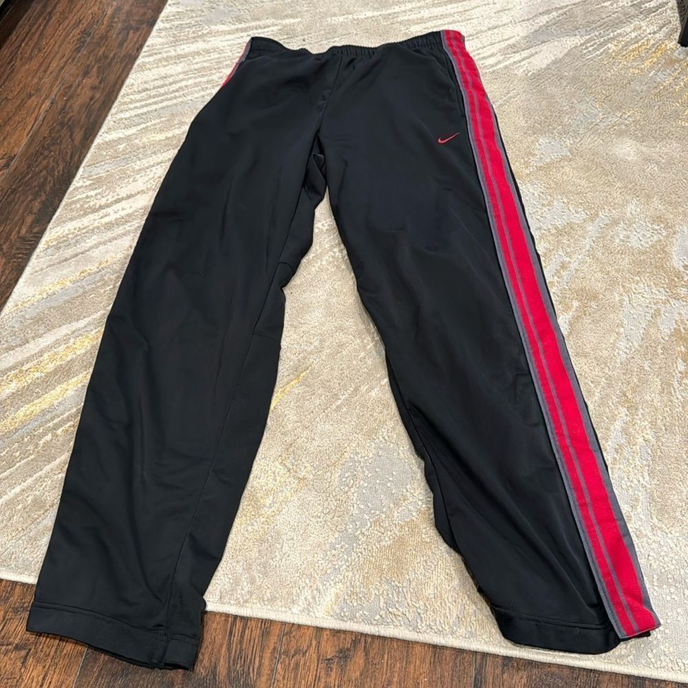 VTG Nike Men's Navy and Black Joggers-tracksuits tear away pants size L EUC